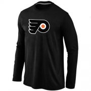 Wholesale Cheap NHL Philadelphia Flyers Big & Tall Logo Long Sleeve T-Shirt Black