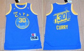 Wholesale Cheap Men\'s Golden State Warriors #30 Stephen Curry Revolution 30 Swingman 2015-16 Retro Blue Jersey