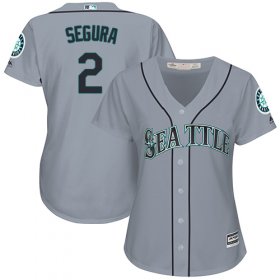 Wholesale Cheap Mariners #2 Jean Segura Grey Road Women\'s Stitched MLB Jersey
