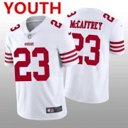 Wholesale Cheap Youth San Francisco 49ers #23 Christian McCaffrey White 2022 Vapor Untouchable Stitched Jersey