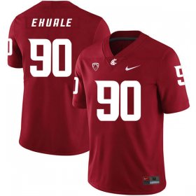 Wholesale Cheap Washington State Cougars 90 Daniel Ekuale Red College Football Jersey