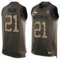 Wholesale Cheap Nike Broncos #21 Aqib Talib Green Men's Stitched NFL Limited Salute To Service Tank Top Jersey