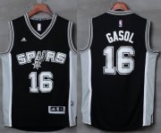 Wholesale Cheap Spurs #16 Pau Gasol Black Stitched NBA Jersey