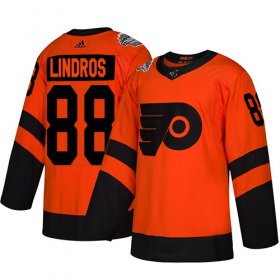 Wholesale Cheap Adidas Flyers #88 Eric Lindros Orange Authentic 2019 Stadium Series Stitched NHL Jersey