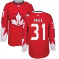 Wholesale Cheap Team Canada #31 Carey Price Red 2016 World Cup Stitched Youth NHL Jersey