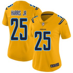 Wholesale Cheap Nike Chargers #25 Chris Harris Jr Gold Women\'s Stitched NFL Limited Inverted Legend Jersey