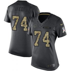 Wholesale Cheap Nike Bears #74 Germain Ifedi Black Women\'s Stitched NFL Limited 2016 Salute to Service Jersey