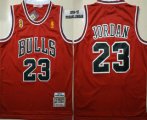 Wholesale Cheap Men's Chicago Bulls #23 Michael Jordan 1996-97 Red With Champions Patch Hardwood Classics Soul Swingman Throwback Jersey