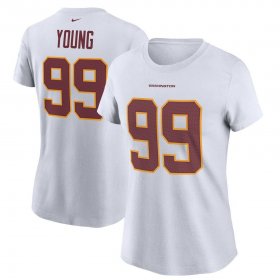 Wholesale Cheap Washington Redskins #99 Chase Young Football Team Nike Women\'s Player Name & Number T-Shirt White