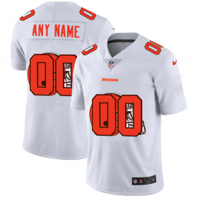 Wholesale Cheap Cleveland Browns Custom White Men\'s Nike Team Logo Dual Overlap Limited NFL Jersey
