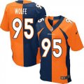 Wholesale Cheap Nike Broncos #95 Derek Wolfe Orange/Navy Blue Men's Stitched NFL Elite Split Jersey