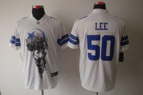 Wholesale Cheap Nike Cowboys #50 Sean Lee White Men\'s Stitched NFL Helmet Tri-Blend Limited Jersey