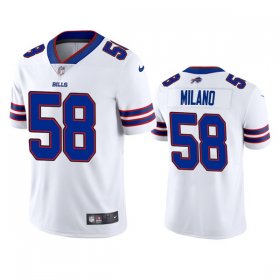 Wholesale Cheap Men\'s Buffalo Bills #58 Matt Milano 2022 White Vapor Untouchable Limited Stitched Jersey