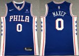 Wholesale Cheap Men's Philadelphia 76ers #0 Tyrese Maxey Royal 75th Anniversary Icon Edition Swingman Stitched Jersey
