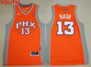Wholesale Cheap Youth Phoenix Suns #13 Steve Nash Orange Stitched NBA Adidas Revolution 30 Swingman Jersey