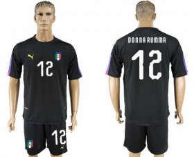 Wholesale Cheap Italy #12 Donna Rumma Black Goalkeeper Soccer Country Jersey