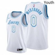 Wholesale Cheap Youth Lakers Russell Westbrook 2021 trade white city edition jersey
