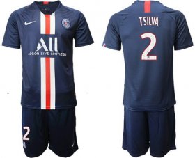 Wholesale Cheap Paris Saint-Germain #2 T.Silva Home Soccer Club Jersey