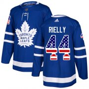 Wholesale Cheap Adidas Maple Leafs #44 Morgan Rielly Blue Home Authentic USA Flag Stitched NHL Jersey
