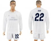Wholesale Cheap Real Madrid #22 Isco Marine Environmental Protection Home Long Sleeves Soccer Club Jersey