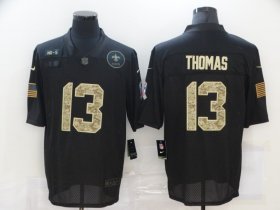 Wholesale Cheap Men\'s New Orleans Saints #13 Michael Thomas Black Camo 2020 Salute To Service Stitched NFL Nike Limited Jersey