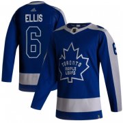 Wholesale Cheap Men's Toronto Maple Leafs #6 Ron Ellis 2021 Reverse Retro Blue Special Edition Authentic Jersey