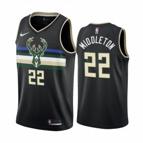 Wholesale Cheap Nike Bucks #22 Khris Middleton Black 2019-20 Statement Edition NBA Jersey