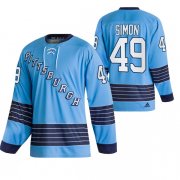 Wholesale Cheap Men's Pittsburgh Penguins #49 Dominik Simon 2022 Blue Classics Stitched Jersey