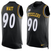 Wholesale Cheap Nike Steelers #90 T. J. Watt Black Team Color Men's Stitched NFL Limited Tank Top Jersey