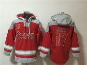 Wholesale Cheap Men's Los Angeles Angels #17 Shohei Ohtani Red Ageless Must-Have Lace-Up Pullover Hoodie