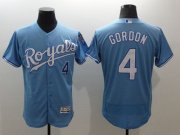 Wholesale Cheap Royals #4 Alex Gordon Light Blue Flexbase Authentic Collection Stitched MLB Jersey