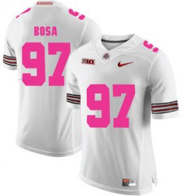 Wholesale Cheap Ohio State Buckeyes 97 Joey Bosa White 2018 Breast Cancer Awareness College Football Jersey