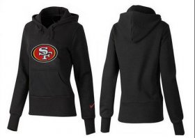 Wholesale Cheap Women\'s San Francisco 49ers Logo Pullover Hoodie Black