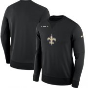 Wholesale Cheap Men's New Orleans Saints Nike Black Sideline Team Logo Performance Sweatshirt