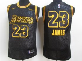 Wholesale Cheap Men\'s Los Angeles Lakers #23 LeBron James Black NEW 2021 Nike City Edition Wish Patch Stitched Jersey