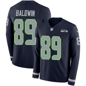 Wholesale Cheap Nike Seahawks #89 Doug Baldwin Steel Blue Team Color Men\'s Stitched NFL Limited Therma Long Sleeve Jersey