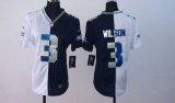 Wholesale Cheap Nike Seahawks #3 Russell Wilson Steel Blue/White Women's Stitched NFL Elite Split Jersey