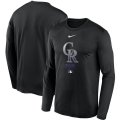 Wholesale Cheap Men's Colorado Rockies Nike Black Authentic Collection Legend Performance Long Sleeve T-Shirt