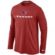 Wholesale Cheap Nike Houston Texans Authentic Logo Long Sleeve T-Shirt Red