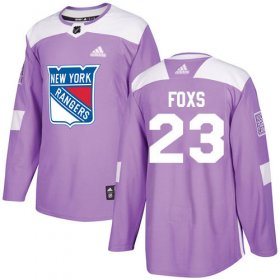 Wholesale Cheap Adidas Rangers #23 Adam Foxs Purple Authentic Fights Cancer Stitched NHL Jersey