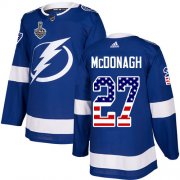 Wholesale Cheap Adidas Lightning #27 Ryan McDonagh Blue Home Authentic USA Flag 2020 Stanley Cup Final Stitched NHL Jersey