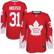 Wholesale Cheap Adidas Maple Leafs #31 Frederik Andersen Red Team Canada Authentic Stitched NHL Jersey