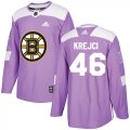 Wholesale Cheap Adidas Bruins #46 David Krejci Purple Authentic Fights Cancer Youth Stitched NHL Jersey