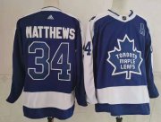 Wholesale Cheap Men's Toronto Maple Leafs #34 Auston Matthews Royal Blue 2021 Retro Stitched NHL Jersey