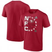 Cheap Men's San Francisco 49ers Scarlet 2023 NFC Champions Right Side Big & Tall T-Shirt