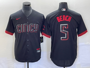 Wholesale Cheap Men's Cincinnati Reds #5 Johnny Bench Black 2023 City Connect Cool Base Stitched Baseball Jersey