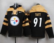 Wholesale Cheap Nike Steelers #91 Stephon Tuitt Black Player Pullover NFL Hoodie