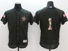 Wholesale Cheap Astros #1 Carlos Correa Green Flexbase Authentic Collection Salute to Service Stitched MLB Jersey