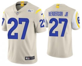 Wholesale Cheap Men\'s Los Angeles Rams #27 Darrell Henderson Jr. Cream Vapor Untouchable Stitched Football Jersey