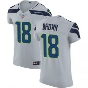 Wholesale Cheap Nike Seahawks #18 Jaron Brown Grey Alternate Men's Stitched NFL Vapor Untouchable Elite Jersey